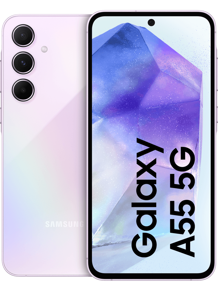 28 a  günstig Kaufen-Samsung Galaxy A55 5G 128 GB Awesome Lilac mit Magenta Mobil XS 5G. Samsung Galaxy A55 5G 128 GB Awesome Lilac mit Magenta Mobil XS 5G <![CDATA[6,6 Zoll Super AMOLED Display (volles Rechteck) Adaptiv 120 Hz,50 Megapixel Weitwinkel-/, 12 Megapixel Ultra-We