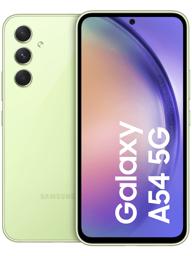 LED super  günstig Kaufen-Samsung Galaxy A54 5G 128 GB Awesome Lime mit green LTE 20 GB. Samsung Galaxy A54 5G 128 GB Awesome Lime mit green LTE 20 GB <![CDATA[6,4 Zoll Super AMOLED Infinity-O Display,Leistungsstarker 5.000 mAh Akku,50 Megapixel Kamera]]>. 